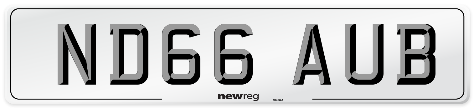 ND66 AUB Number Plate from New Reg